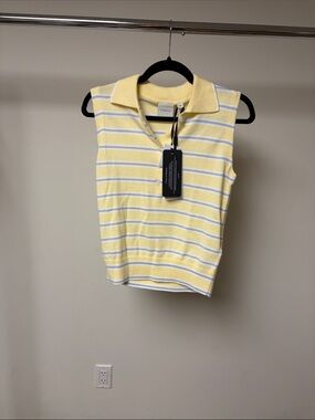 Varley Rue polo tank anise flower/xenon blue